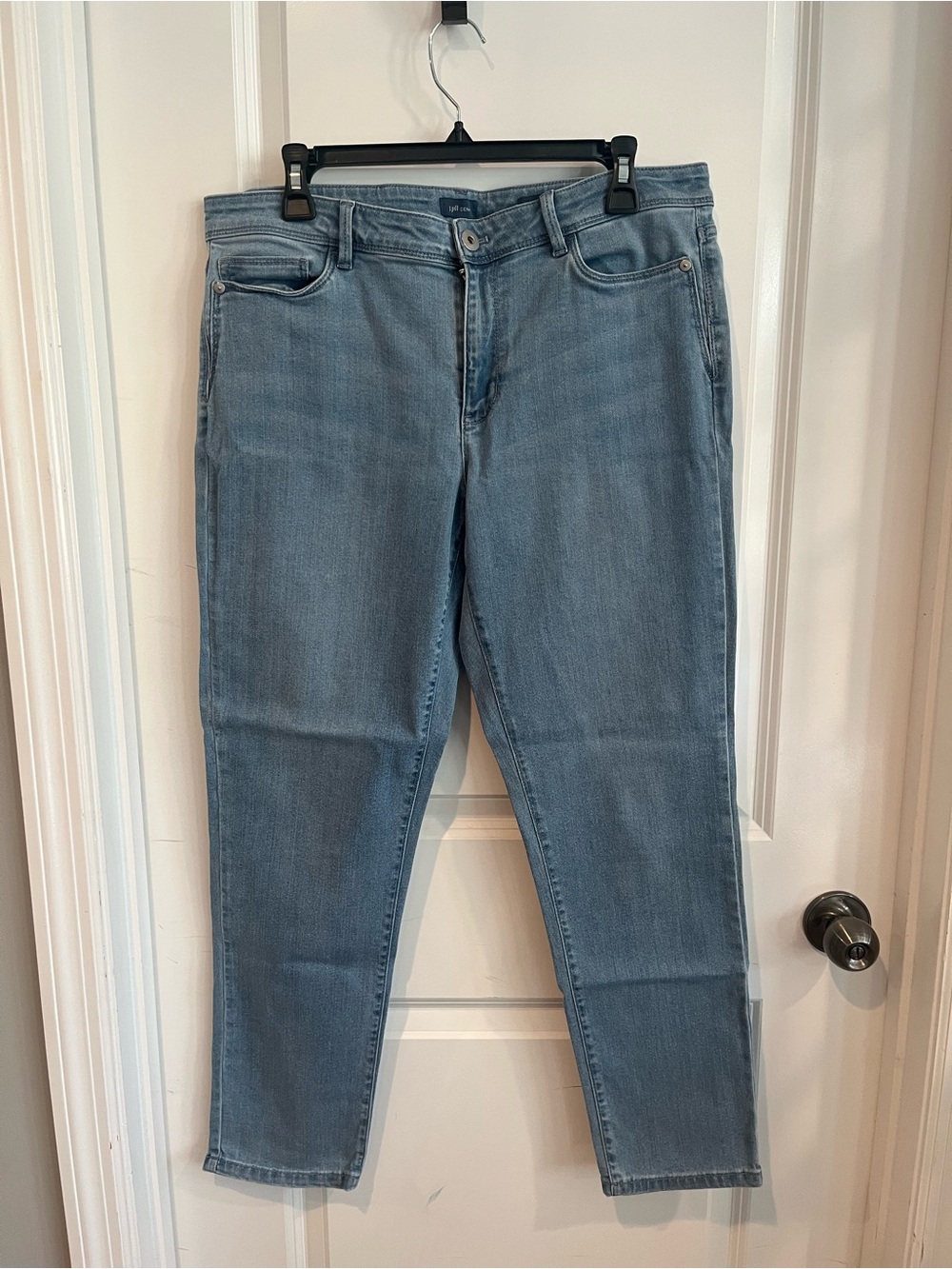 J.Jill Denim Authentic Fit Slim Ankle Jeans Size 14 Light Wash Stretch